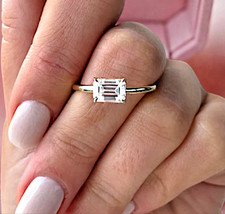 1.50 Ct Emerald Cut IGI Certified Lab Grown Diamond Wedding Ring 18k White Gold