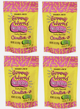4 Pack Trader Joe's Sweet Sour Gummy Worms Candies 5 oz ea Gummies Zero Sugar