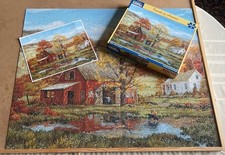 White Mountain Puzzles Friends In Autumn 1000 Pc Jigsaw Puzzle 24"x30" USA