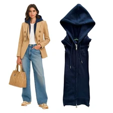 NWT Brunne Hoodie Dickey Compatible with VERONICA BEARD Blazer Blue Sz 00-14