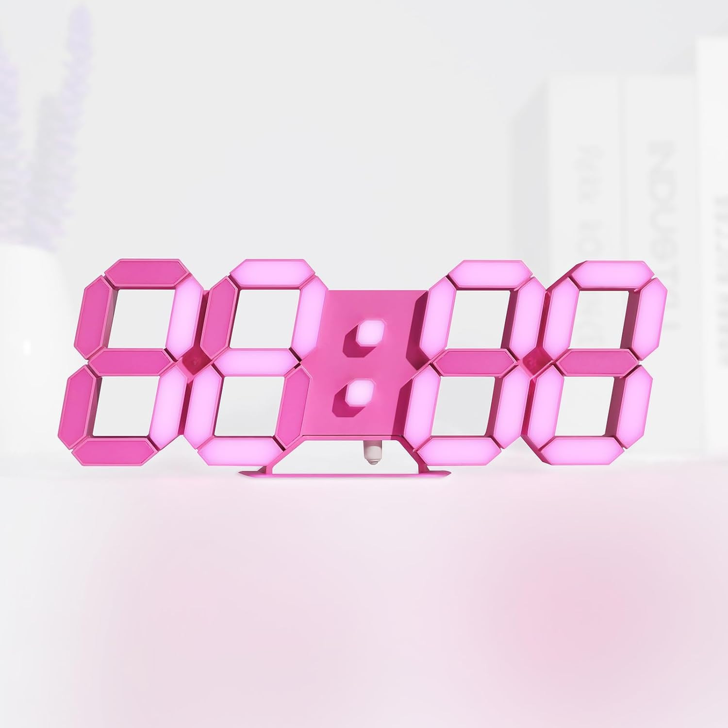 3d Wall Clock 9.7" Table Clock For 9.7in Pink Clock-pink Lig