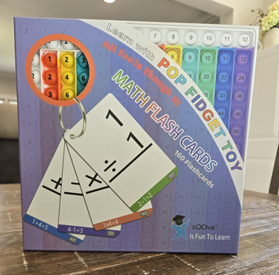 COOVA Pop It Math Flash Cards   Addition & Subtraction Practice   Kids Learning