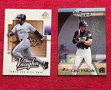 GREG VAUGHN TAMPA BAY RAYS 2000 TOPPS STARS #85 & 2000 UD #12 SP GAME BAT SERIES