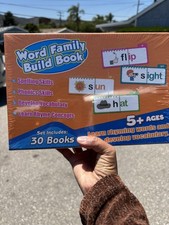 Phonics Flash Cards Word Family Build Book,Learn to Read 30 Read and Rhyme Flip