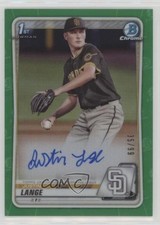 2020 Bowman Draft Chrome Picks Green Refractor 35/99 Justin Lange Auto 4n0