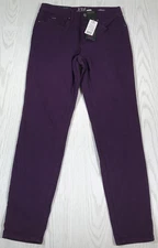 French Dressing Jeans Women 8 Olivia Slim Leg Purple Mid Rise Stretch Preppy New