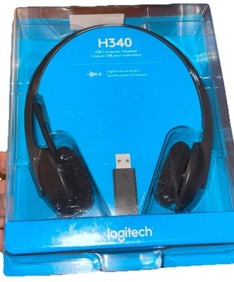 Logitech H340 USB Computer PC Headset w/Noise Cancelling Microphone Open Box