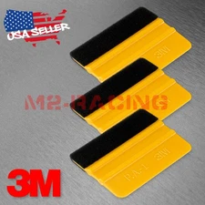 3M Gold Squeegee Rubber Applicator Tools Felt Edge Decal Tips x3 Vinyl Wrap Kit