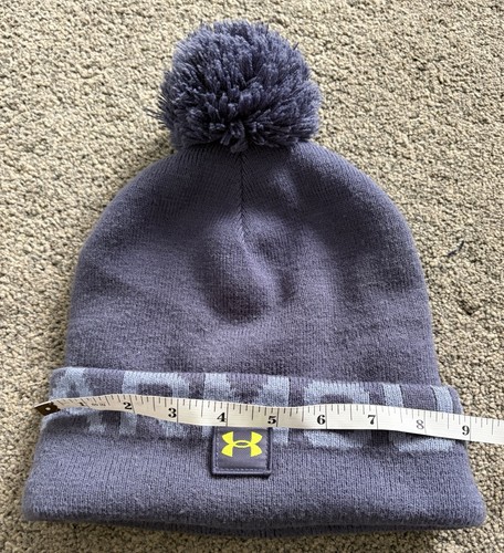 Under Armour Undeniable Blue Bobble Beanie Hat One Size Golf Winter - Picture 2 of 6