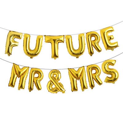Multicolor Future MR & MRS Balloon Banner Bride and Groom Party Decorations for