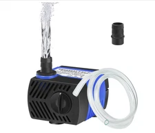 AQUANEAT Small Fountain Pump, 80 GPH Mini Submersible Water Pump with 3.3 Ft Tub