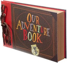 Scrapbook Photo Album,Our Adventure Book, Embossed Words Hard Cover Movie Up Tra