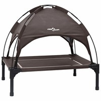 Hundebett Mit Stahlgestell Braun FüR GroßE Hunde 63X49,5X60 Cm