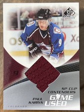 2004-05 SP GAME USED PAUL KARIYA RARE CUP CONTENDERS JERSEY #118 AVALANCHE!!