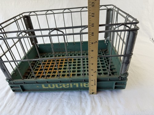Vintage 1972 Lucerne Rectangular Metal & plastic Milk Crate 19x13x11" - Picture 14 of 18