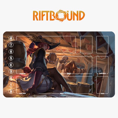 Tapis De Jeu Riftbound TCG League Of Legends Miss Fortune - Playmat 61 X 35,6 Cm Pour Cartes Et Protection
