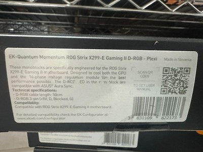 EK-Quantum Momentum ROG Strix X299-E Gaming II Monoblock, D-RGB, Plexi
