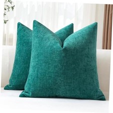 Pack of 2 Throw Pillow Covers 18x18 Inch Soft 18" x 18" Pack of 2 Teal