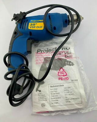 #ad #ad Project PRO 3 8quot; VSR Drill 4.2AMP Motor Manual PLUG Power 6.5 Length. 0 3000RPM $28.79