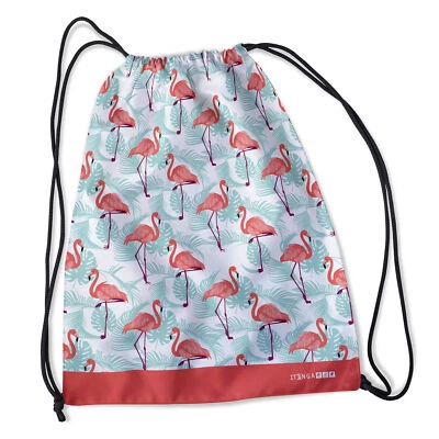 itenga Turnbeutel Kinder Sportbeutel Jutesack Tasche Flamingo Rot Weiß Mint neu