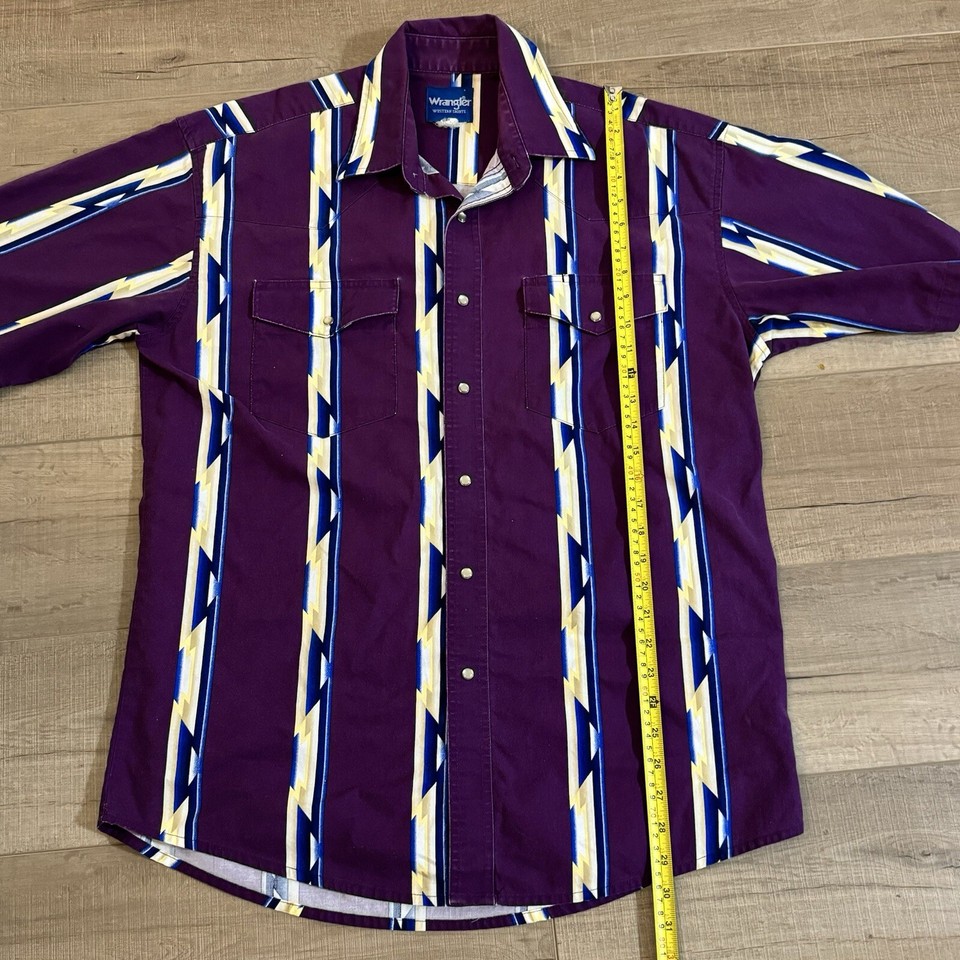 Vintage Wrangler Western Shirt Men’s L / XL Aztec Pearl Snap Cowboy