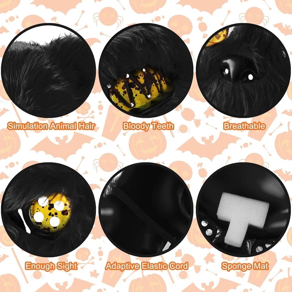 Halloween Maske Horror Bärenmaske Gruselige Halloween Maske Erwachsene B1012 - Bild 4 von 4