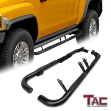 For 2003-2010 Hummer H2/SUT 3" Black Side Step Rails Nerf Bars Running Boards