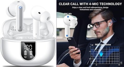 Auriculares de botón inalámbricos, 2023 auriculares estéreo de