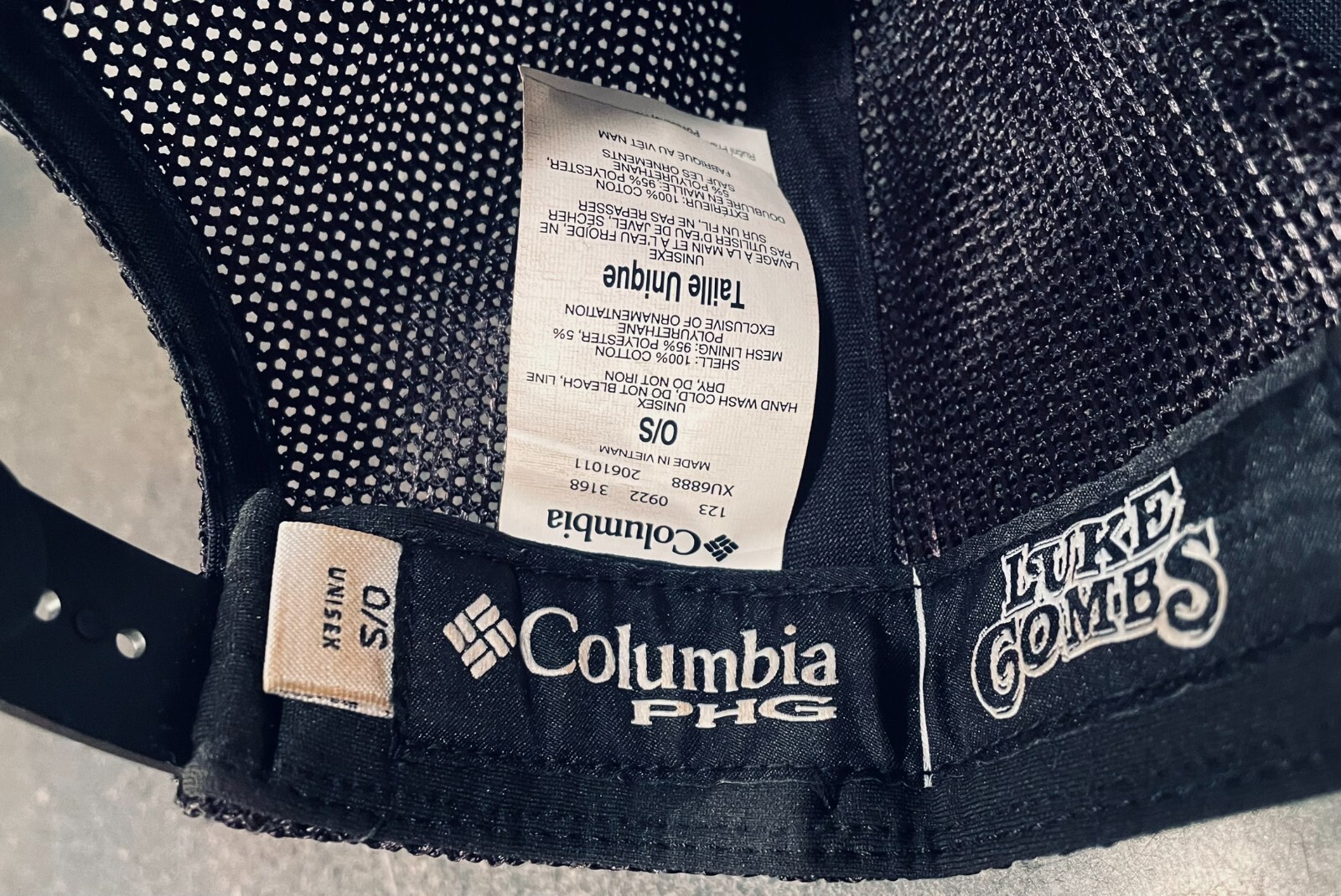 Columbia PHG Luke Combs black Snapback Mesh Cap Hat Performance Hunting Gear EUC