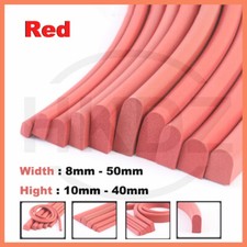 Red Silicone Foam D Profile Oven Cooker Door Seal Replacement Gaskets Strip