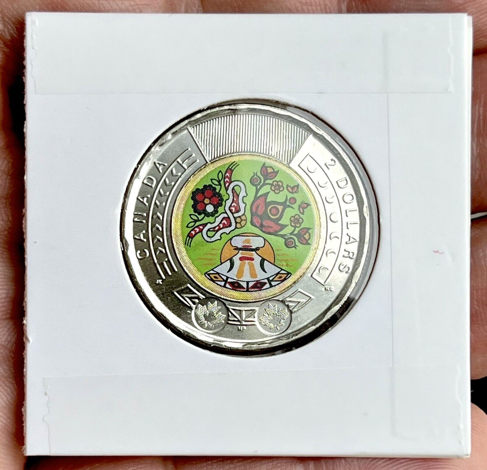 UNC Canada 2023 Toonie $2 Dollars National Indigenous Peoples Day Coins in Hand