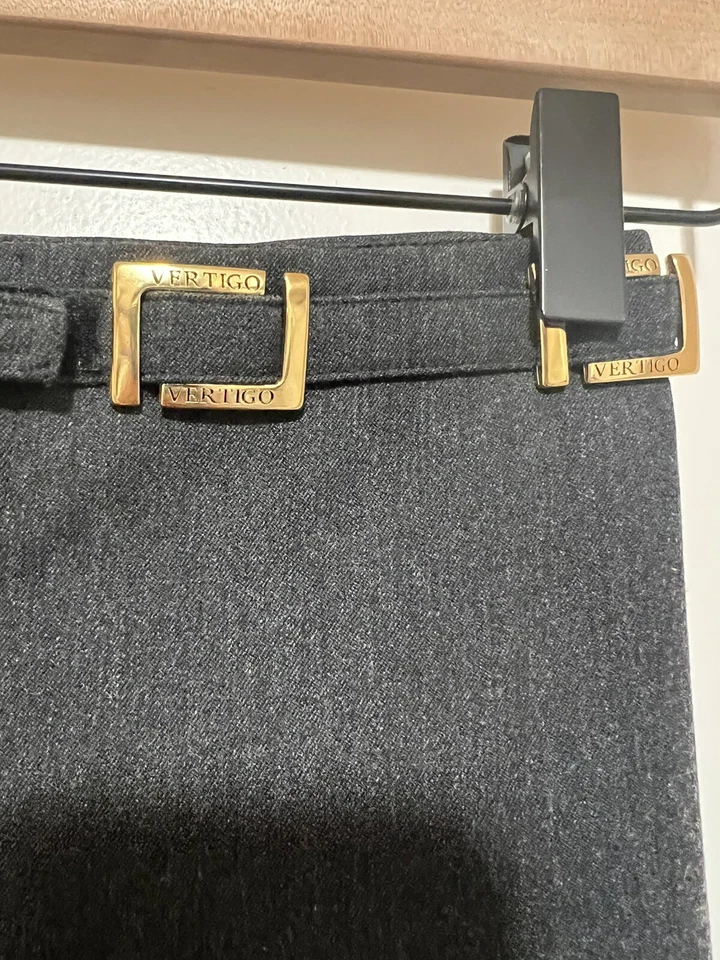 Pantalones de vestir para mujer Made in France Vertigo carrera cinturón talla 4 Foto 4 de 4