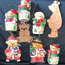 YOU PICK Christmas Collectibles TEDDY BEAR Themed Ornaments Holiday Decorations
