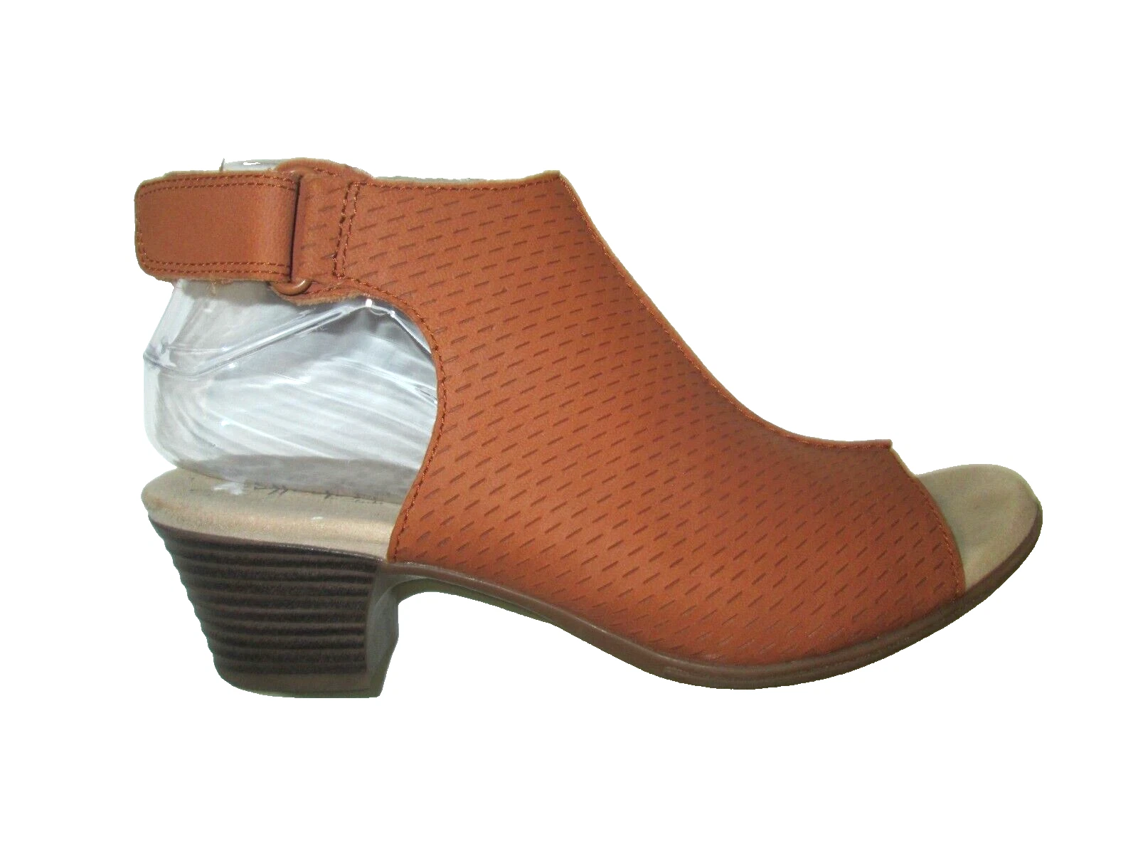 Sandali Clarks Valarie James 8M arancione bruciato nabuk slingback stivaletti con tacco B16