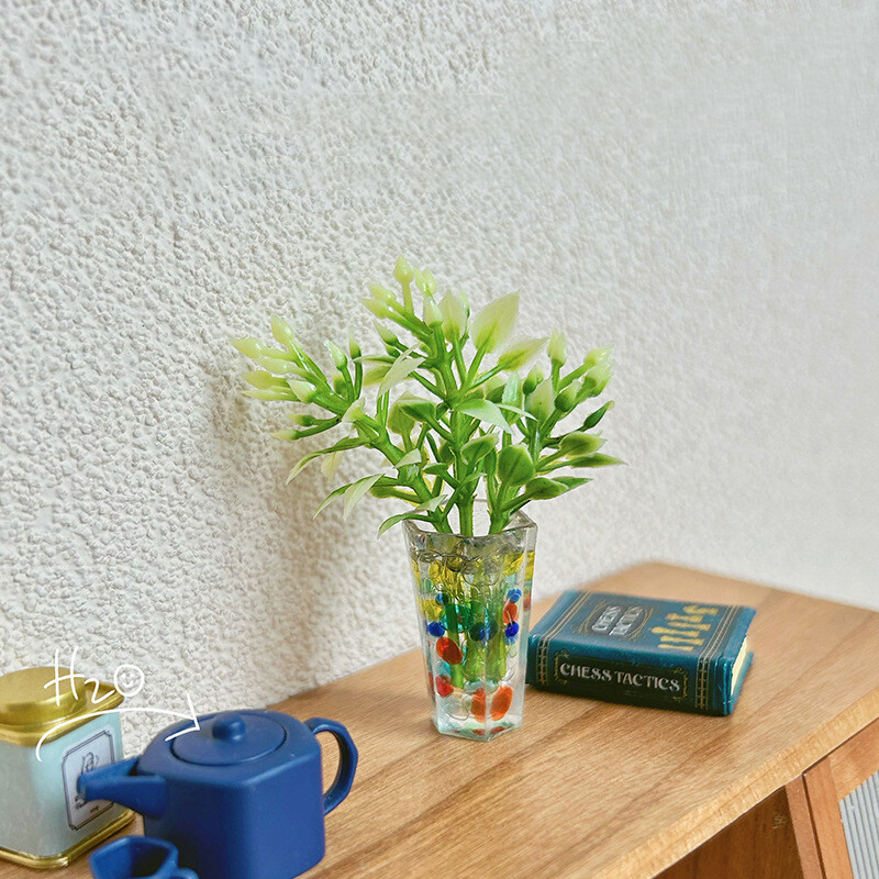 Mini Artificial Potted Flowers Fake Plant Vase Car Ornament Home In Pot