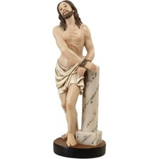 Statua in resina Gesu' Cristo legato a colonna 14 cm articoli religiosi presepe 