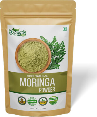 Organic Zing Moringa Leaf Powder Pure and Vegan - [227g/8 Oz]