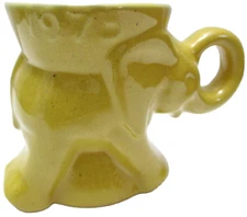 Vintage Frankoma Pottery Political Mug Republican Elephant 1975 Autumn Yellow