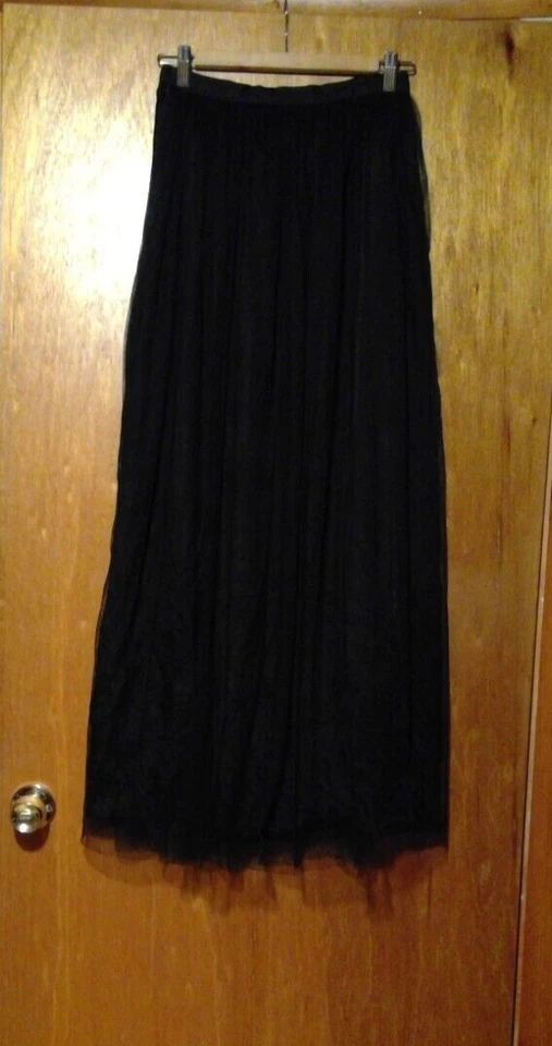 My Michelle Vintage 90s Black Full Length Tulle Skirt Maxi Goth / Witchy US 5 - Image 2 of 4