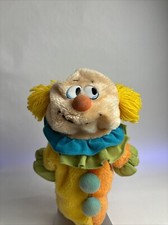 Vintage 1980s Dakin Clown Hand Puppet Plush NO TAG 12"Plushy