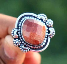 Natural Sunstone Ring,925 Sterling Silver,Handmade Ring,Gift,All Sizes 3 to 14