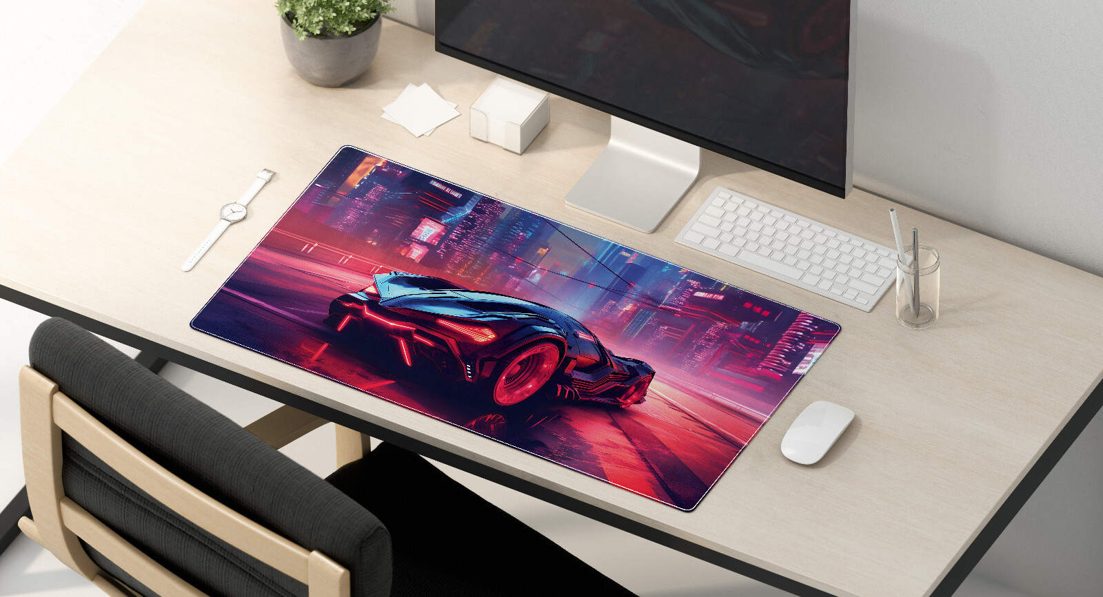 Futuristic Car Design Gaming Mouse Pad - Large Desk Mat for Gamers-image
