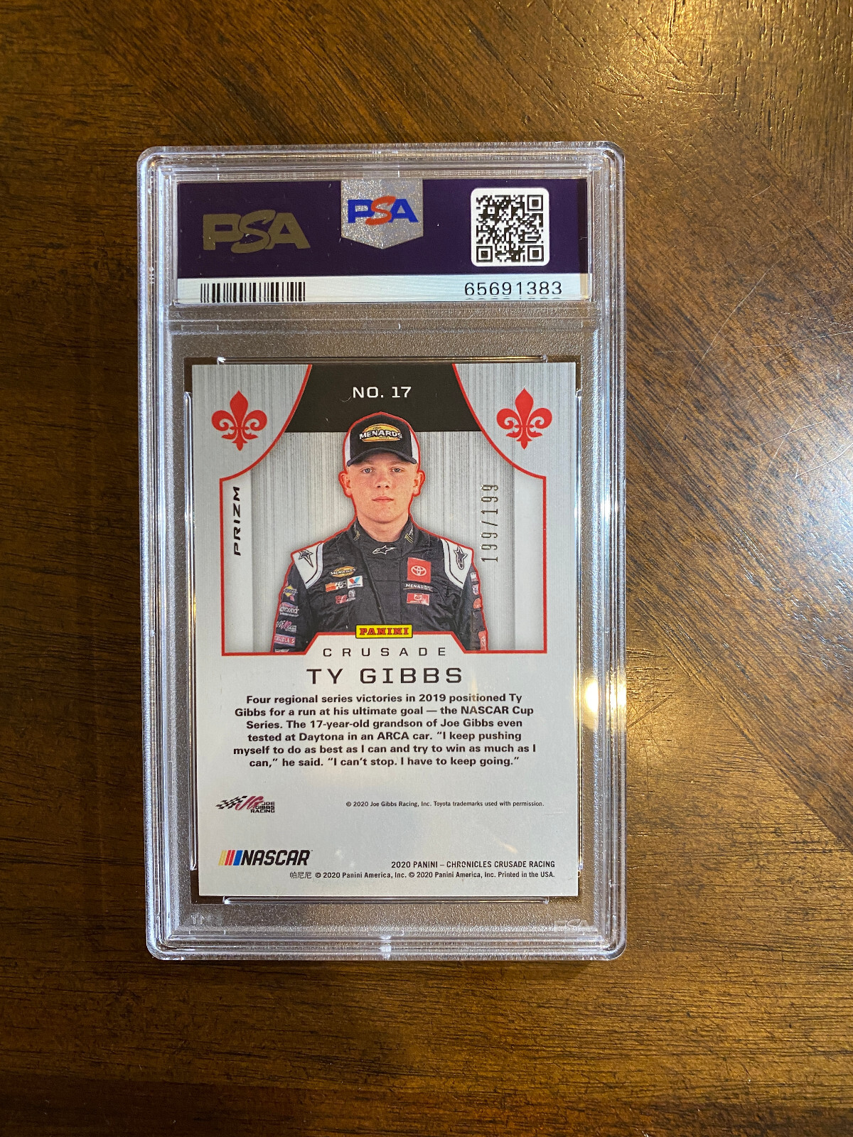 Ty Gibbs RC PSA 10 Rookie RARE serial #/199 NASCAR GEM POP 4 view 2