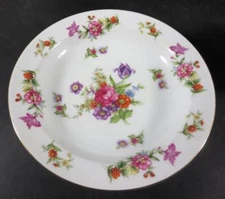  CP Fine China Japan 7-1/2" Rimmed Soup Bowl  Multi-Colored Flowers