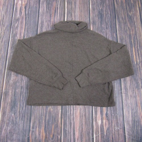Madewell Womens XXS Brown Heather Brushed Jersey Funnelneck Sweater - Picture 6 of 7