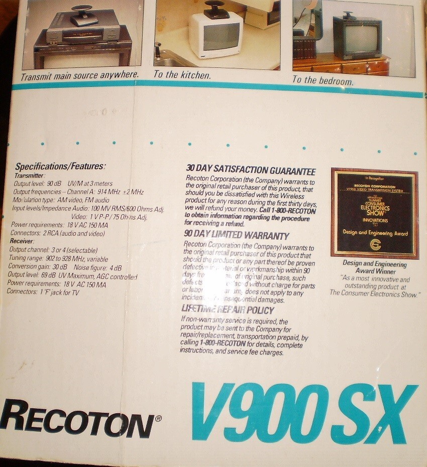 RECOTON WIRELESS VIDEO SENDER V900 SX eBay