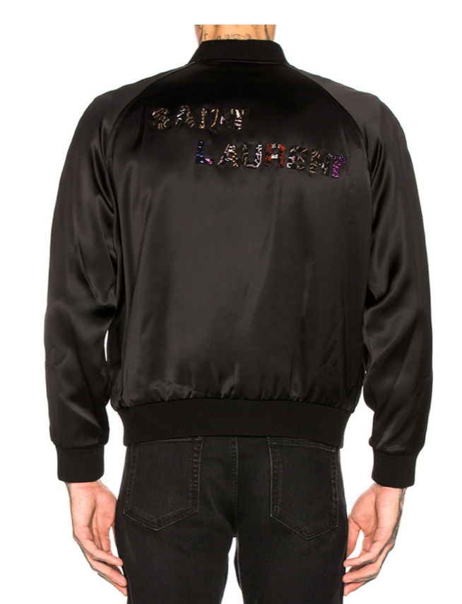 Giacca varsity Saint Laurent con logo ricamato taglia 50