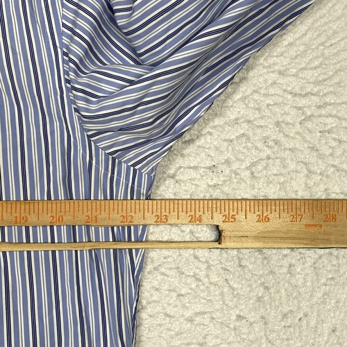 Ralph Lauren Shirt Mens Large Blue Striped Button Down Long Sleeve Custom Fit - Picture 6 of 8