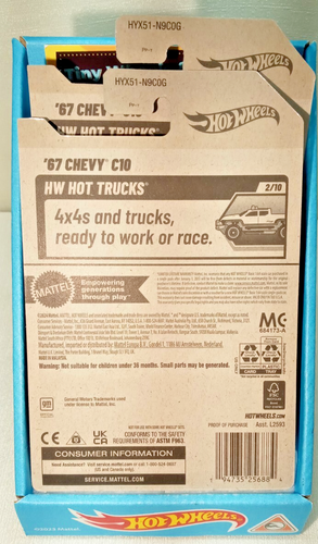 Hot Wheels '67 Chevy C10 2 For 1 Deal HYX51 HW Hot Trucks 2/10 Black MC5 - Bild 7 von 7