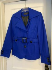 Womens Giacca Royal Blue Single Breasted Wool...